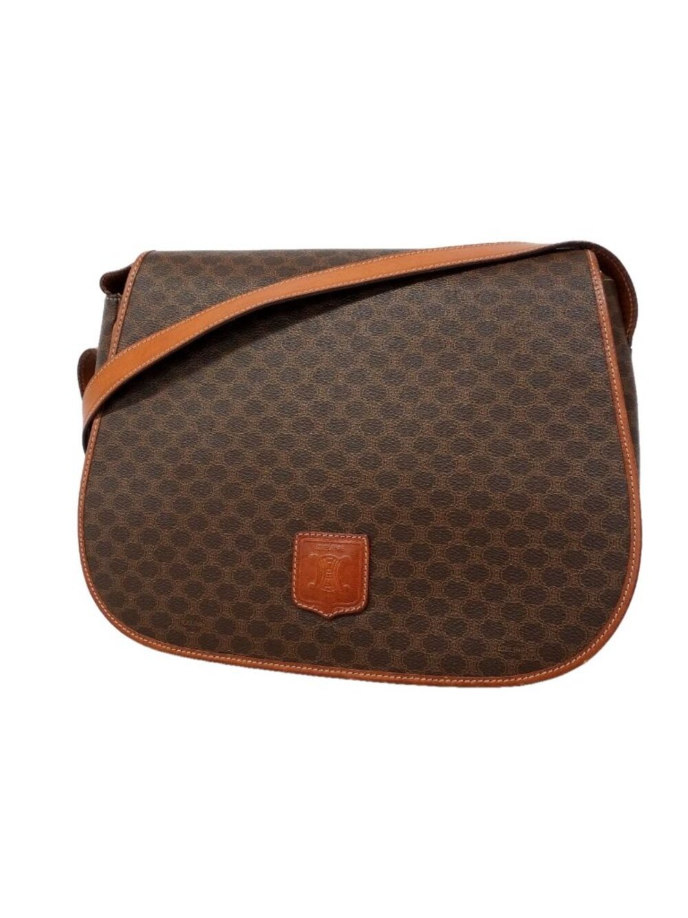 Celine Shoulder Bag Macadam Brown Gold